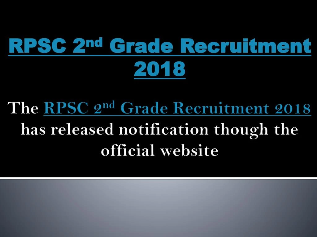 rpsc 2 nd grade recruitment 2018