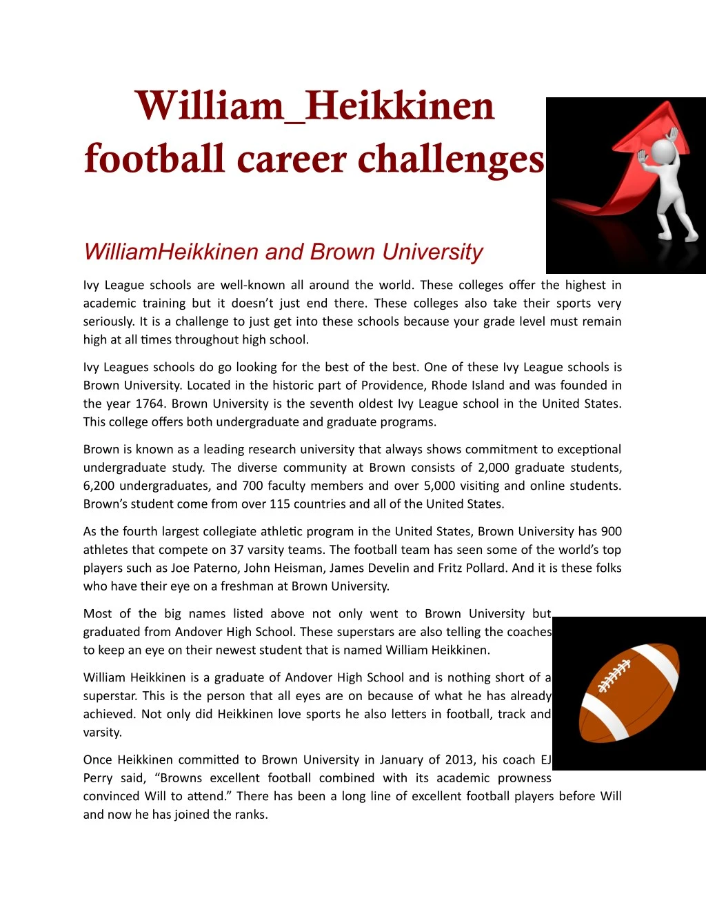 william heikkinen football career challenges