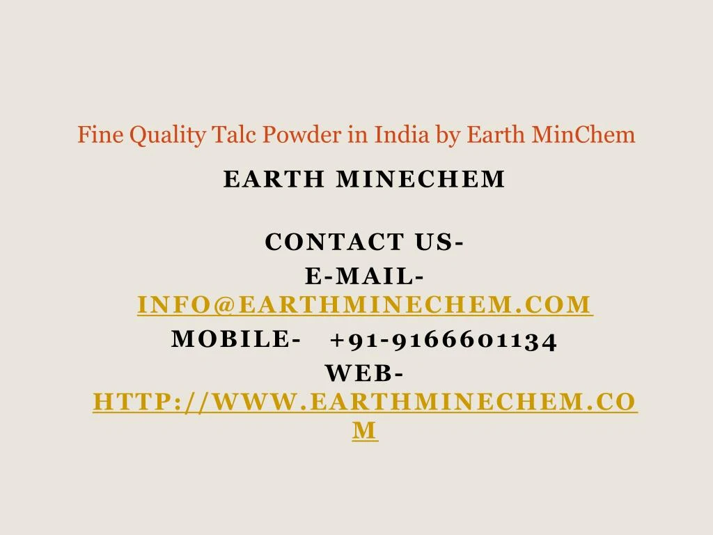 fine quality talc powder in india by earth minchem