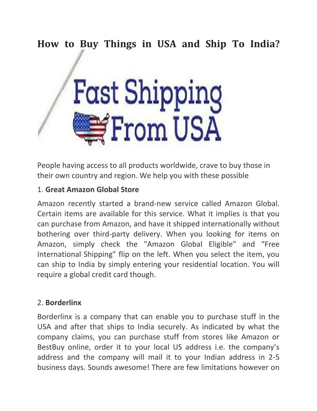 how to buy things in usa and ship to india