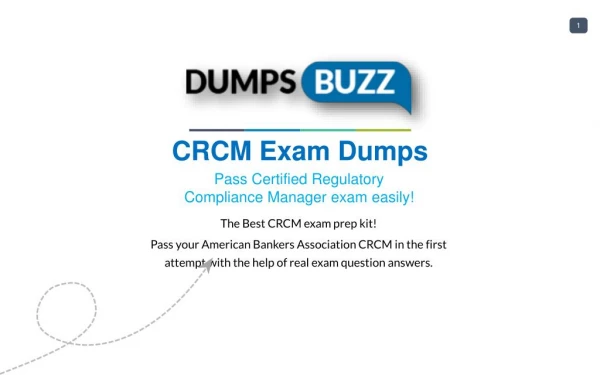 The best way to Pass CRCM Exam with VCE new questions