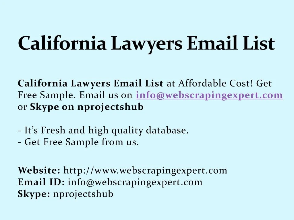 california lawyers email list