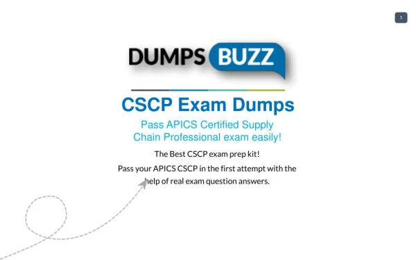 Why You Really Need CSCP PDF VCE Braindumps?