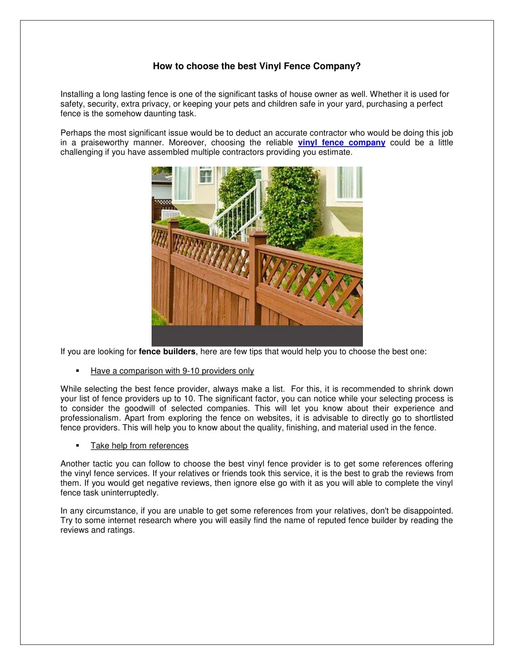 how to choose the best vinyl fence company