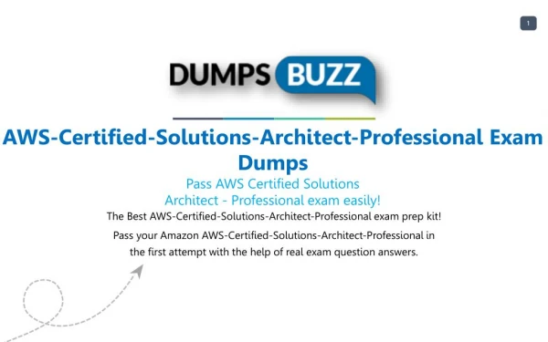 Amazon AWS-Certified-Solutions-Architect-Professional Dumps sample questions for Quick Success