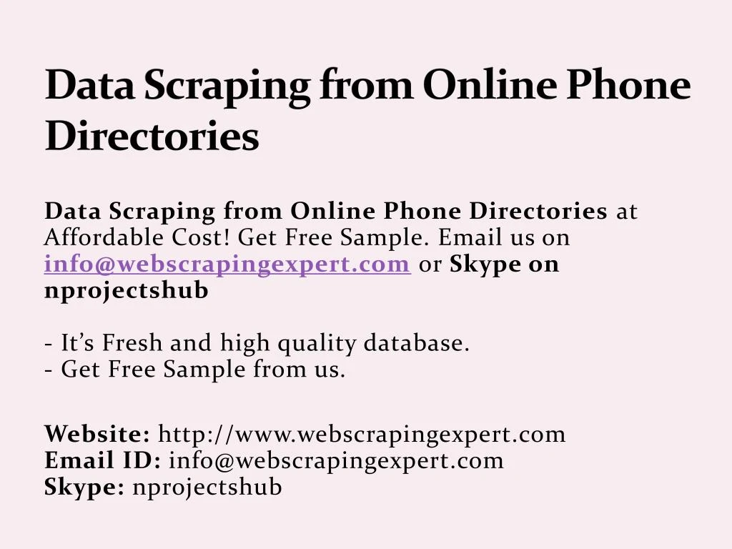 data scraping from online phone directories