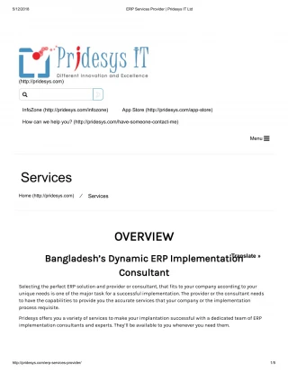 ERP Services Provider | Pridesys IT Ltd - slide 1