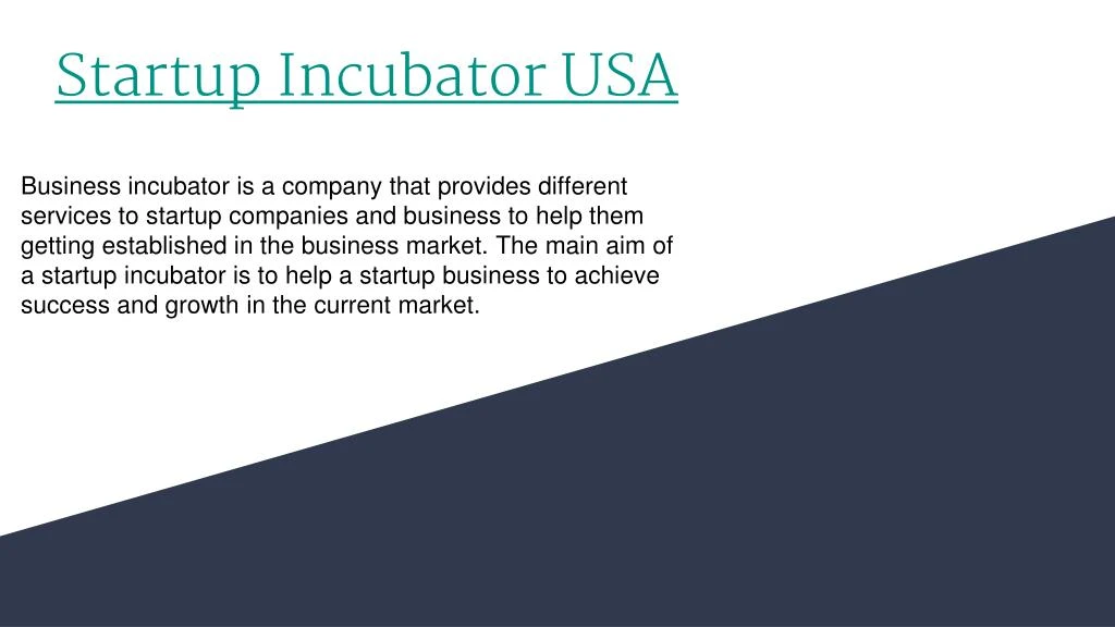 startup incubator usa
