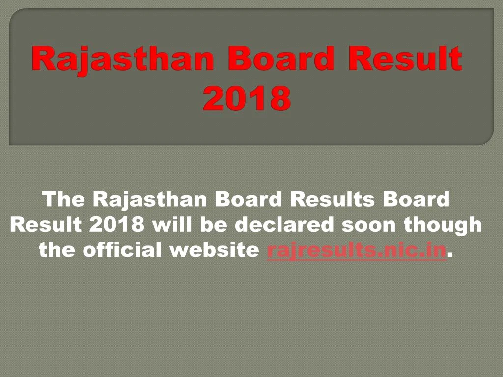 rajasthan board result 2018