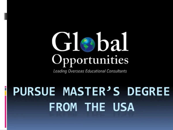 MASTERS DEGREE FROM THE USA