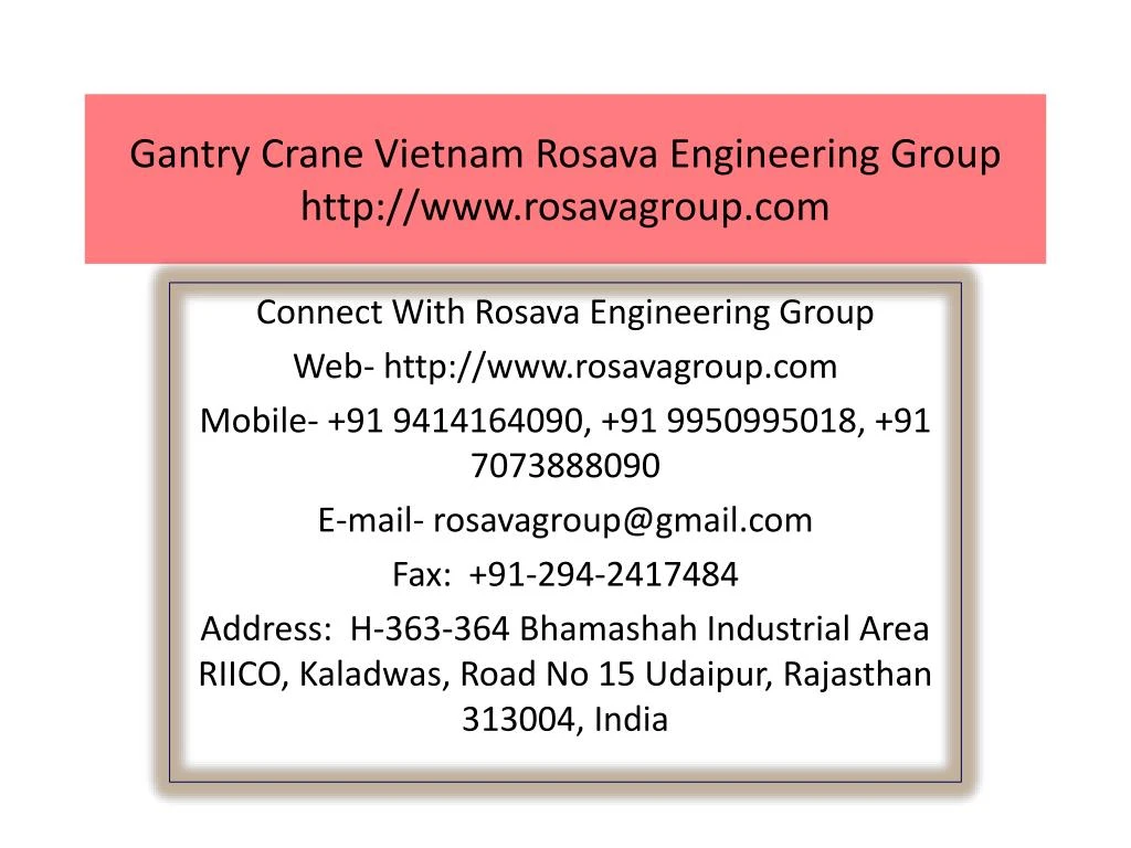 gantry crane vietnam rosava engineering group http www rosavagroup com