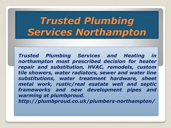 Trusted Plumbing Services Northampton