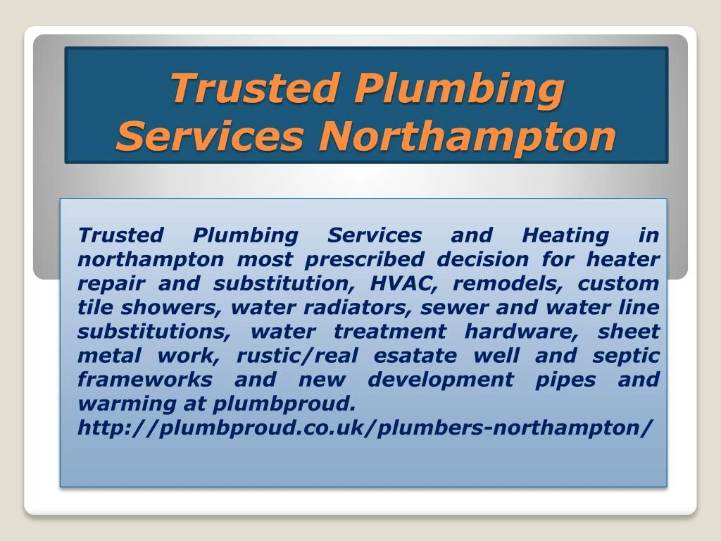 trusted plumbing services northampton