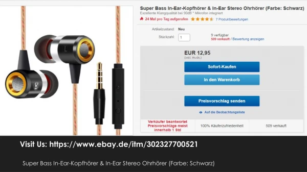 Super Bass In-Ear-KopfhÃ¶rer & In-Ear Stereo OhrhÃ¶rer (Farbe: Schwarz)