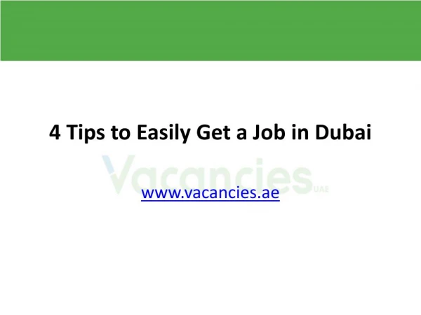 4 tips to easily get a job in Dubai
