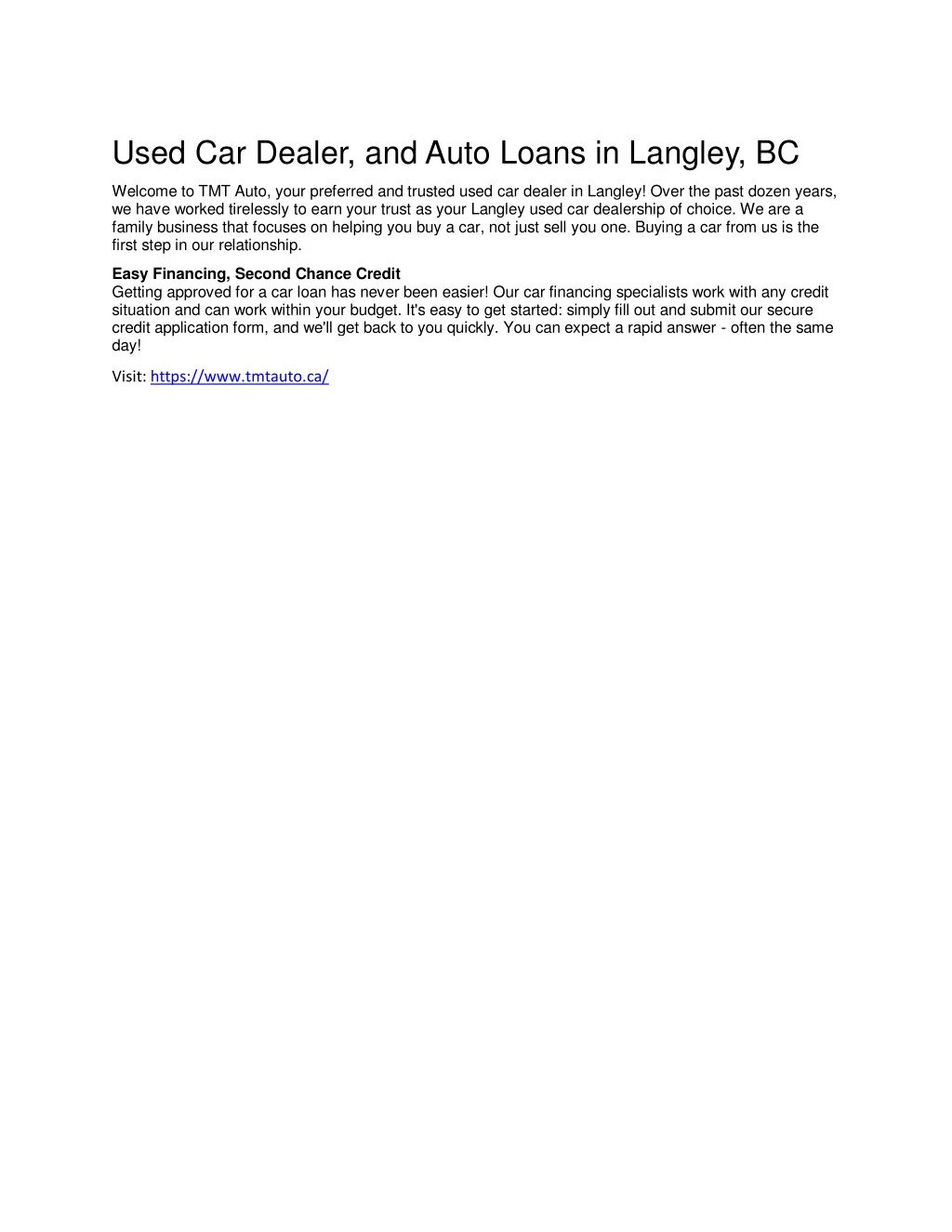 used car dealer and auto loans in langley bc