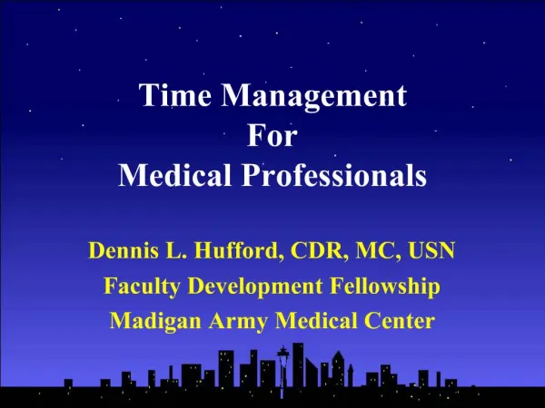 Time Management For Medical Professionals
