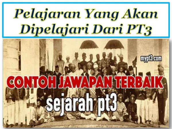 pelajaran yang akan dipelajari dari pt3
