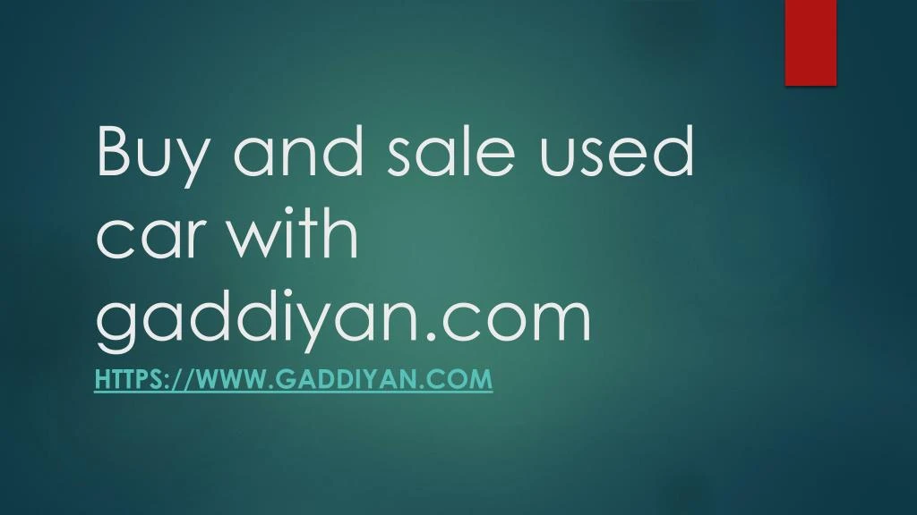 buy and sale used car with gaddiyan com