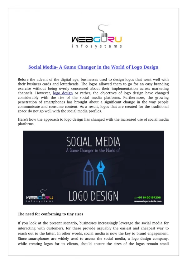 Social Media- A Game Changer in the World of Logo Design