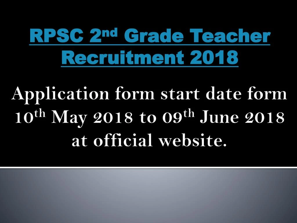 rpsc 2 nd grade teacher recruitment 2018