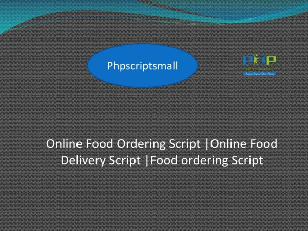 Online Food Ordering Script |Online Food Delivery Script |Food ordering Script