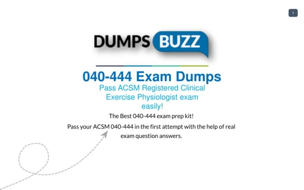 ACSM 040-444 Braindumps - 100% success Promise on 040-444 Test