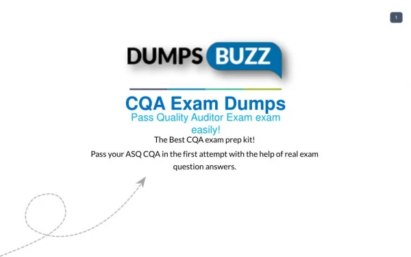CQA PDF Test Dumps - Free ASQ CQA Sample practice exam questions