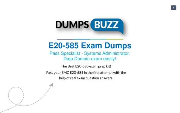 Prompt Purchase E20-585 PDF VCE Exam Dumps