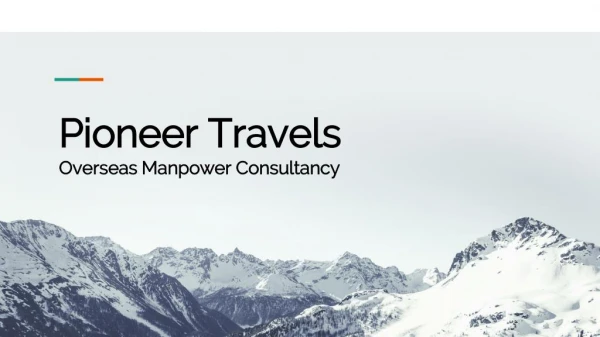 Overseas HR Consultancy Services Pioneer Travels