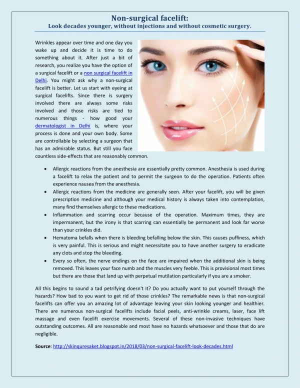 Non-surgical facelift: Look decades younger, without injections and without cosmetic surgery.