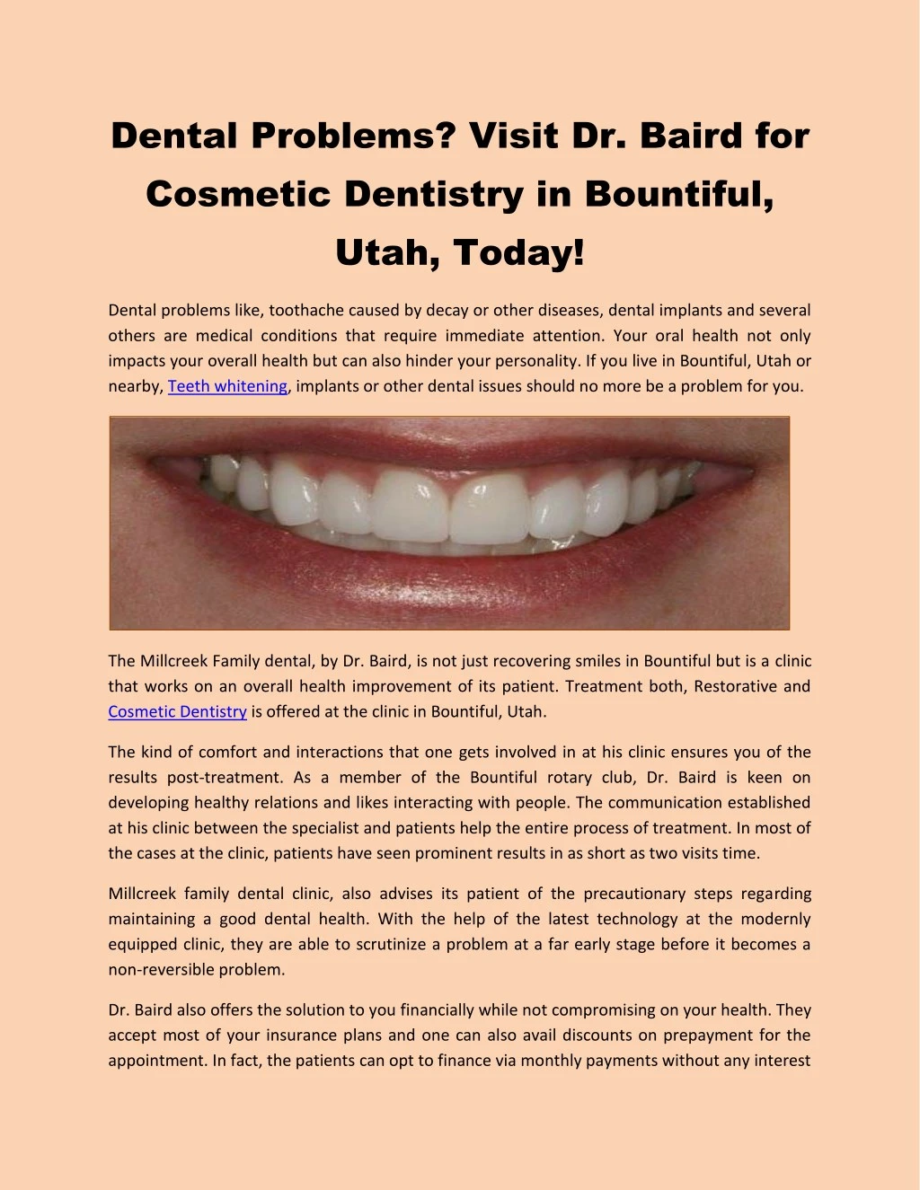 dental problems visit dr baird for cosmetic