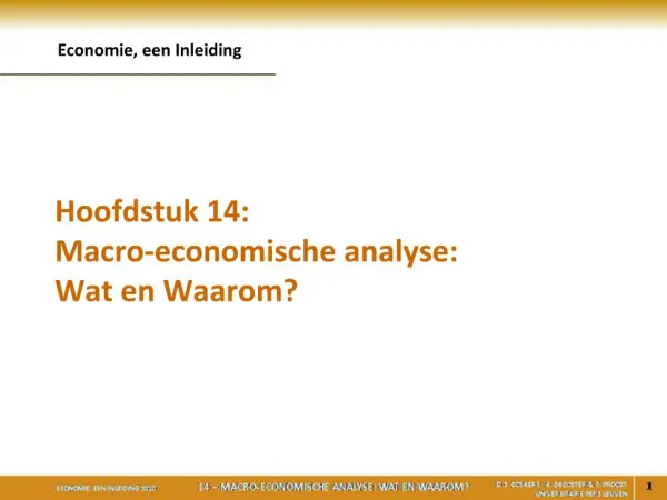 Hoofdstuk 14: Macro-economische analyse: Wat en Waarom