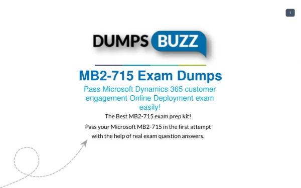 Microsoft MB2-715 Exam Training Material with Passing Assurance on First Attempt