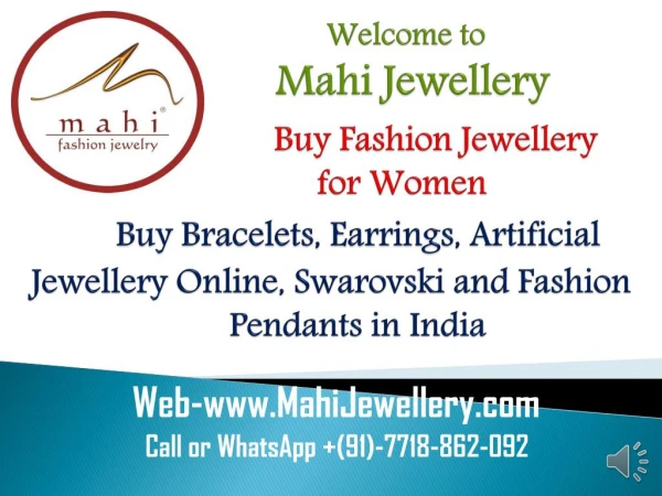 Buy Fashion Jewellery Online in Mumabi India: Mahi Jewellery