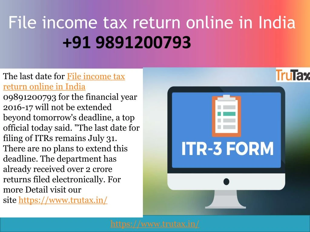 file income tax return online in india