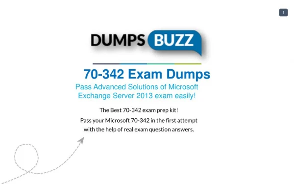Valid 70-342 Braindumps - Pass Microsoft 70-342 Test in 1st attempt
