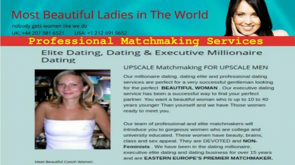 Professional Matchmaking Services - Most Beautiful Ladies In The World