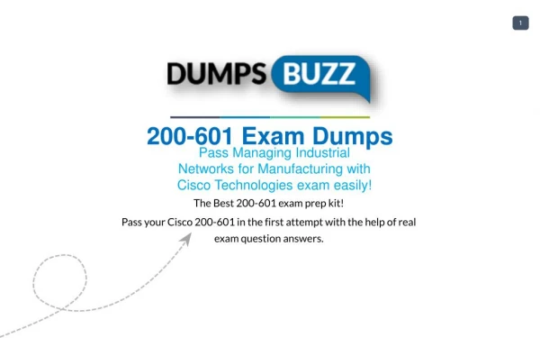 Cisco 200-601 Dumps sample questions for Quick Success