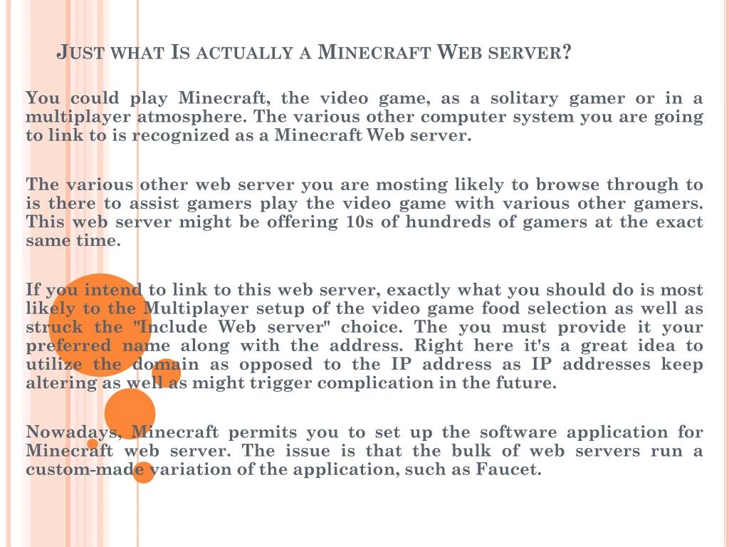 just what is actually a minecraft web server