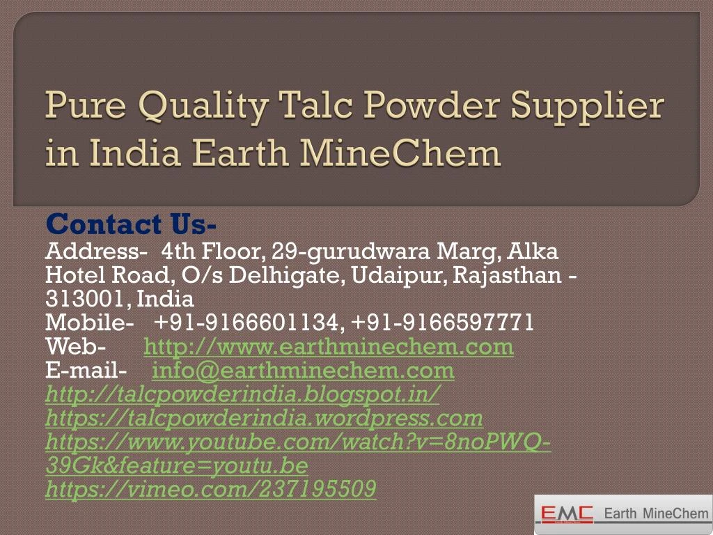 pure quality talc powder supplier in india earth minechem