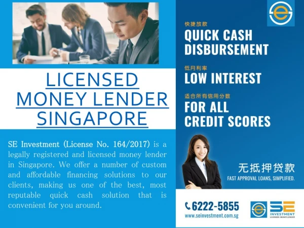 Licensed Money Lender Singapore