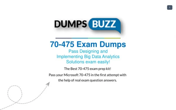 Valid 70-475 Braindumps - Pass Microsoft 70-475 Test in 1st attempt