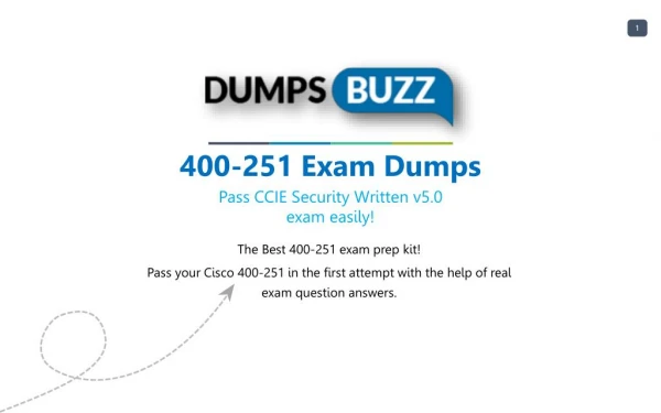 Prompt Purchase 400-251 PDF VCE Exam Dumps