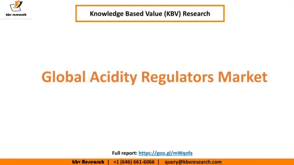 Global Acidity Regulators Market