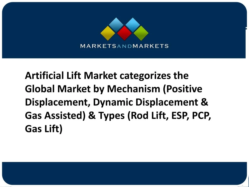 artificial lift market categorizes the global