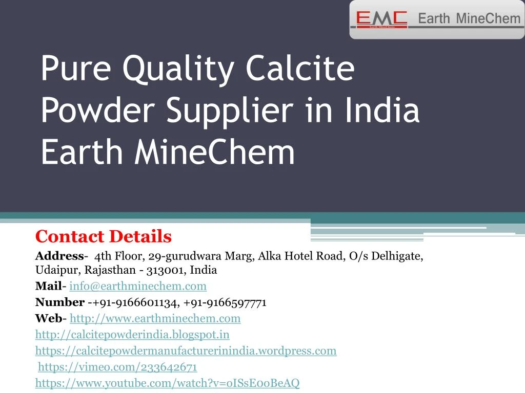 pure quality calcite powder supplier in india earth minechem
