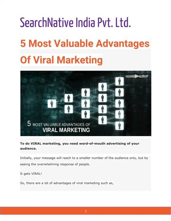 5 Most Valuable Advantages Of Viral Marketing