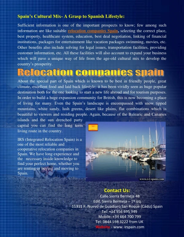 Relocation companies spain