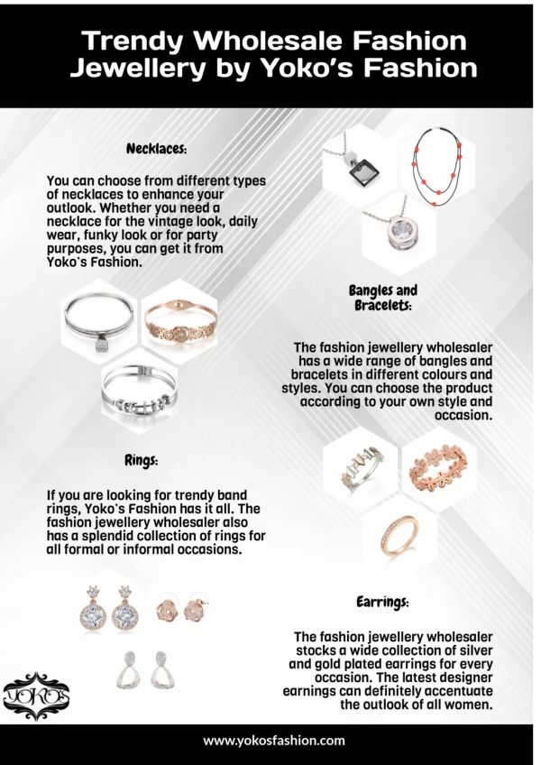 Trendy Wholesale Fashion jewellery by Yokoâ€™s Fashion